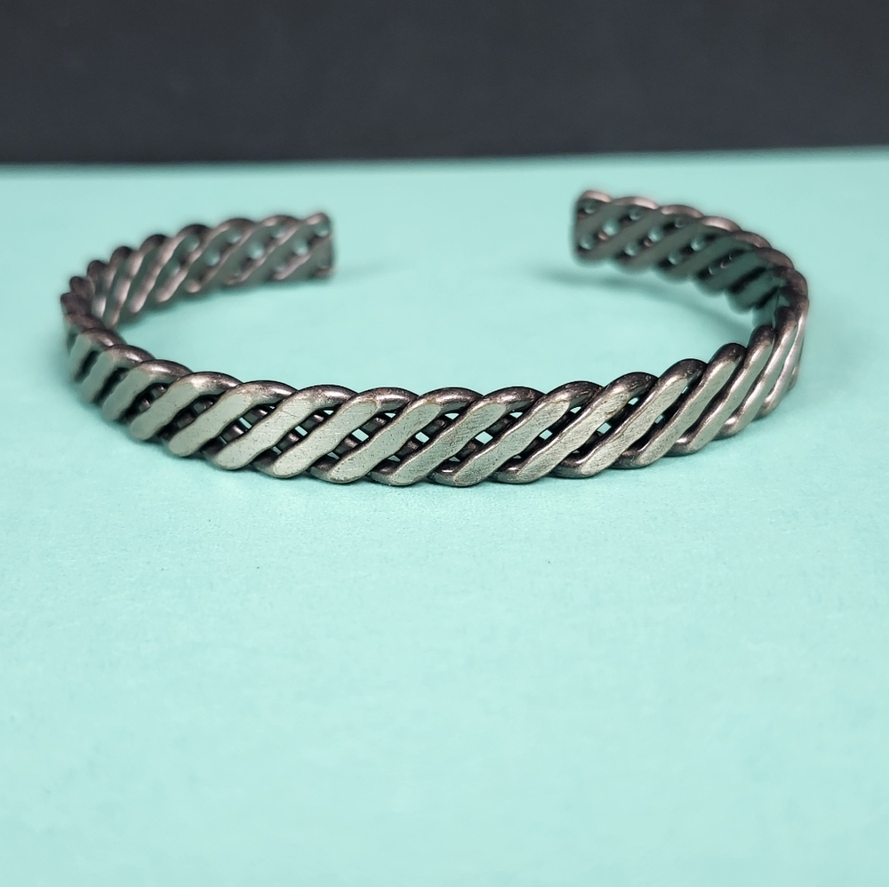 WOMEN'S VINTAGE SILVER CUFF ANCIENT GREEK BRACELET